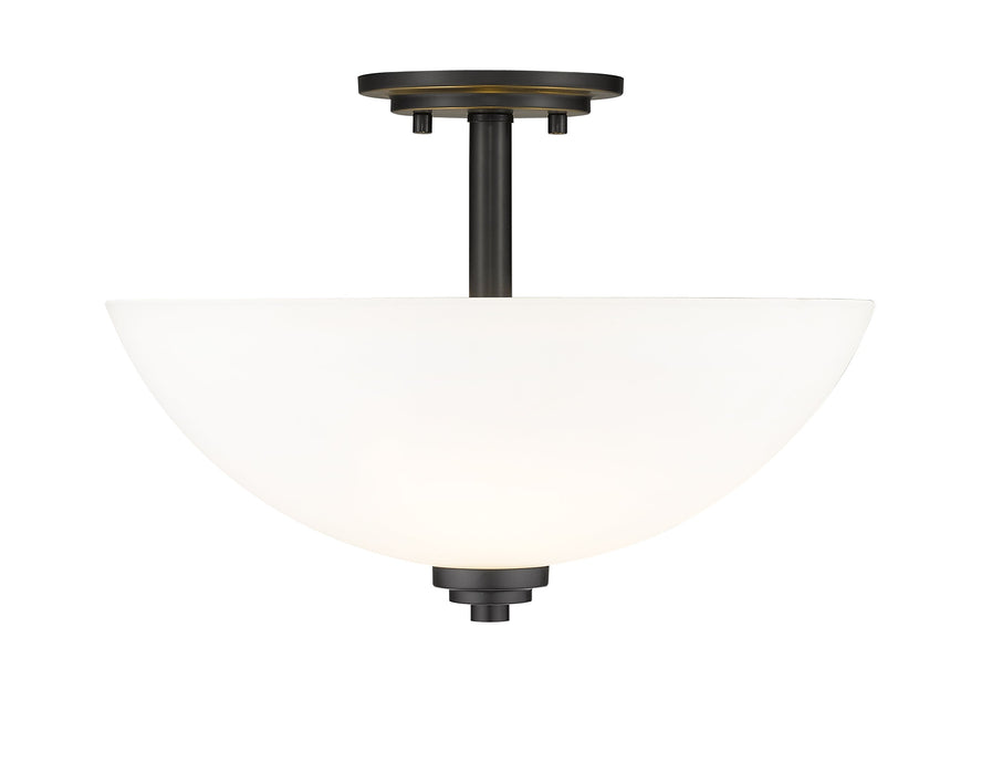 Semi Flush Mount Z-Lite 443SF-MB Matte Black Ashton 3 Light Semi Flush Mount Z-Lite