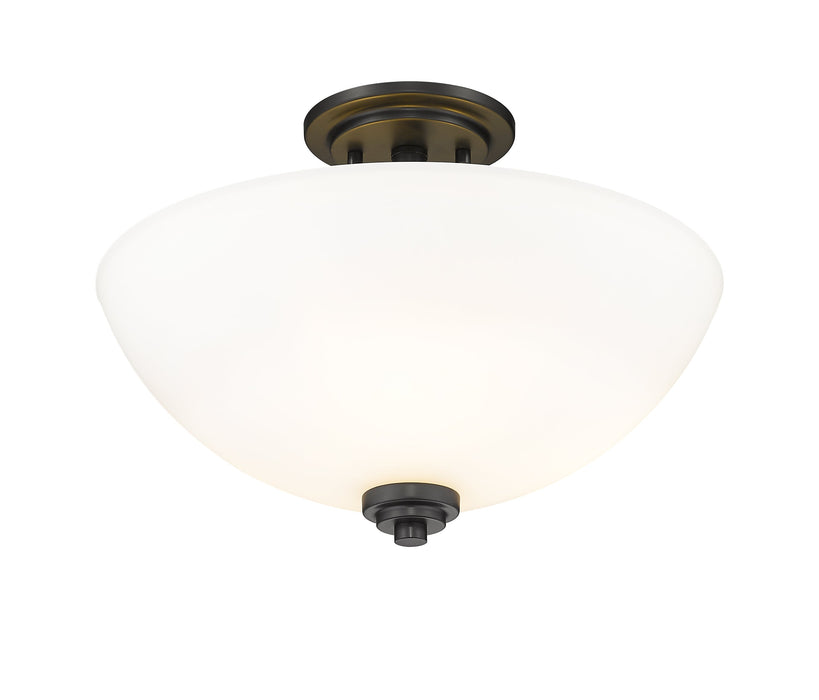 Semi Flush Mount Z-Lite 443SF-MB Matte Black Ashton 3 Light Semi Flush Mount Z-Lite