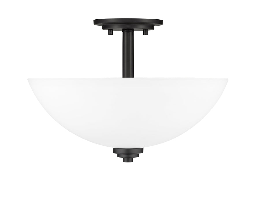 Semi Flush Mount Z-Lite 443SF-MB Matte Black Ashton 3 Light Semi Flush Mount Z-Lite