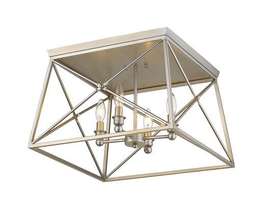Flush Mount Z-Lite 447F18-AS Antique Silver Trestle 4 Light Flush Mount Z-Lite