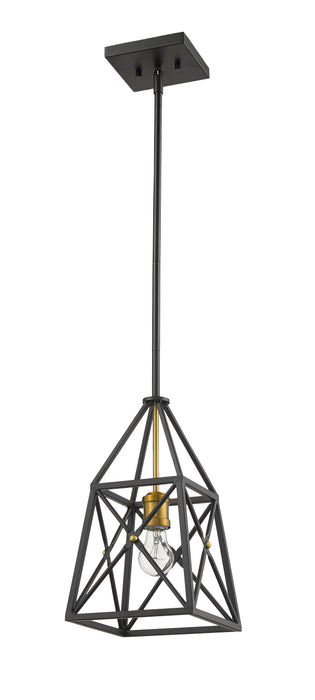 Pendant Z-Lite 447MP-MB-OBR Matte Black + Olde Brass Trestle 1 Light Pendant Z-Lite