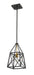 Pendant Z-Lite 447MP-MB-OBR Matte Black + Olde Brass Trestle 1 Light Pendant Z-Lite