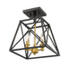 Semi Flush Mount Z-Lite 447SF-MB-OBR Matte Black + Olde Brass Trestle 3 Light Semi Flush Mount Z-Lite