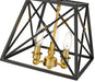 Semi Flush Mount Z-Lite 447SF-MB-OBR Matte Black + Olde Brass Trestle 3 Light Semi Flush Mount Z-Lite