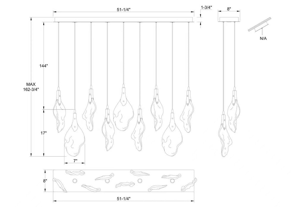 Eurofase 50103-010 Jateo 51" Polished Nickel LED Chandelier