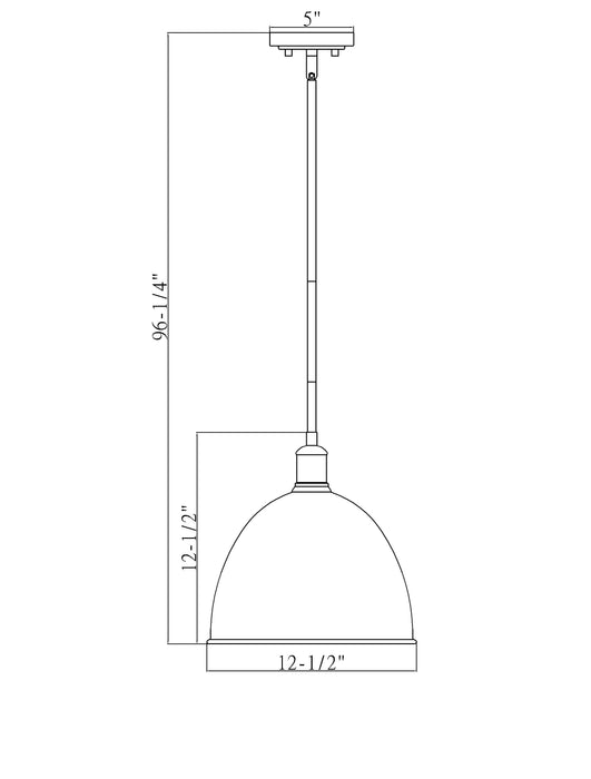 Z-Lite 4500P12-MB Matte Black Sawyer 1 Light Pendant