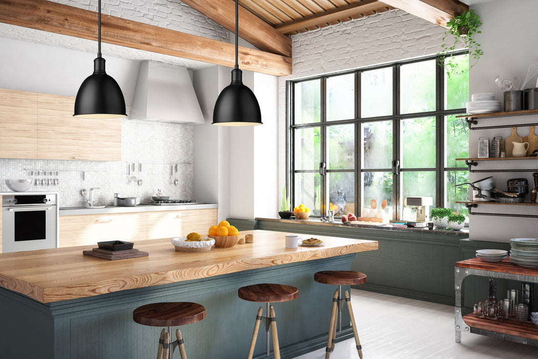 Pendant Z-Lite 4500P8-MB Matte Black Sawyer 1 Light Pendant Z-Lite