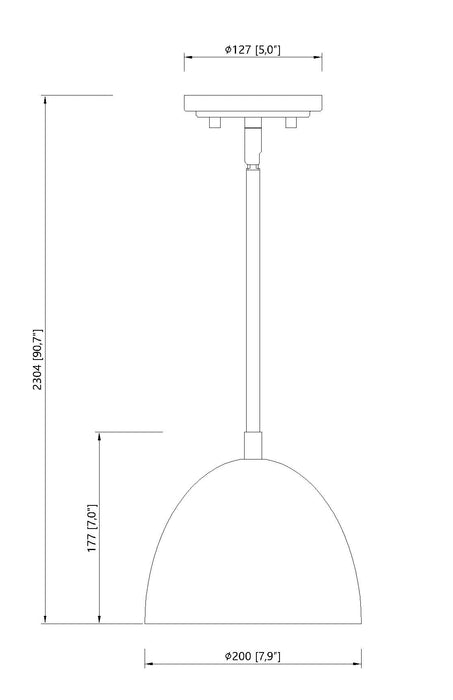 Pendant Z-Lite 4501P8-MB Matte Black Vega 1 Light Pendant Z-Lite