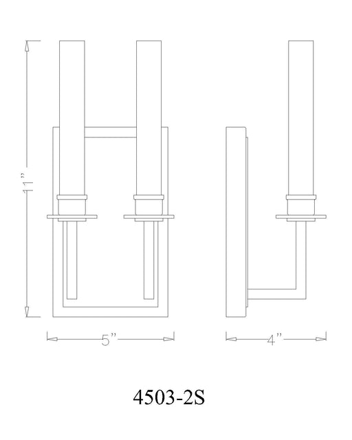 Wall Sconce Z-Lite 4503-2S-MB Matte Black Orson 1 Light Wall Sconce Z-Lite