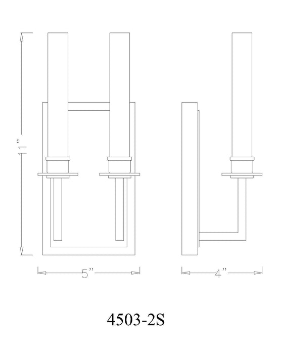 Wall Sconce Z-Lite 4503-2S-MB Matte Black Orson 1 Light Wall Sconce Z-Lite