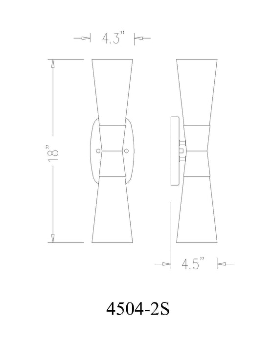 Wall Sconce Z-Lite 4504-2S-BN Brushed Nickel Emrys 2 Light Wall Sconce Z-Lite