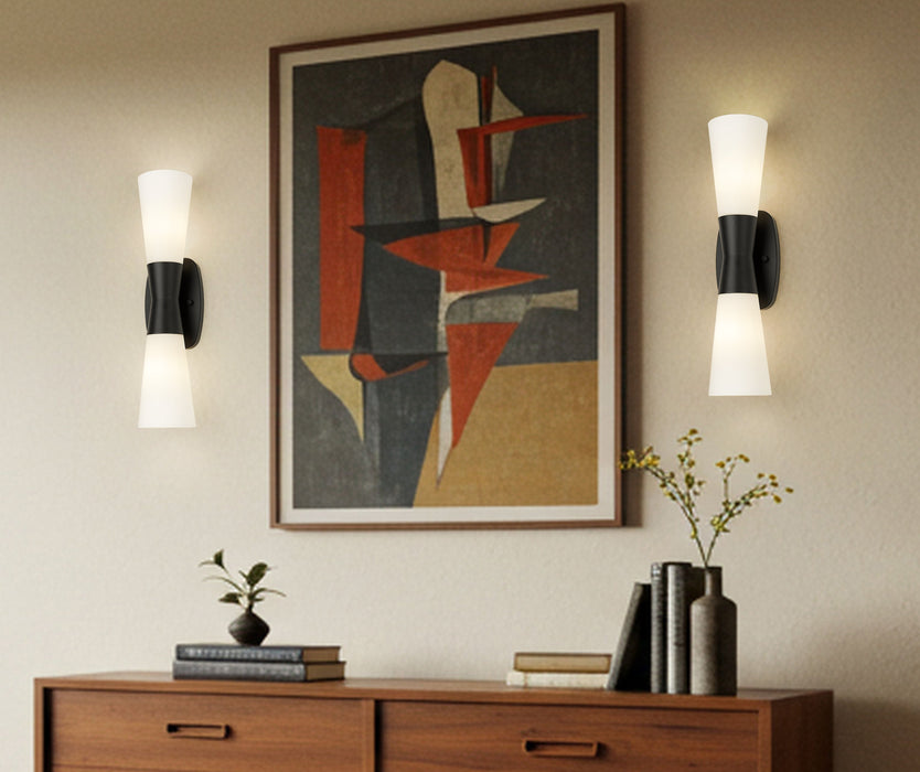 Wall Sconce Z-Lite 4504-2S-MB Matte Black Emrys 2 Light Wall Sconce Z-Lite