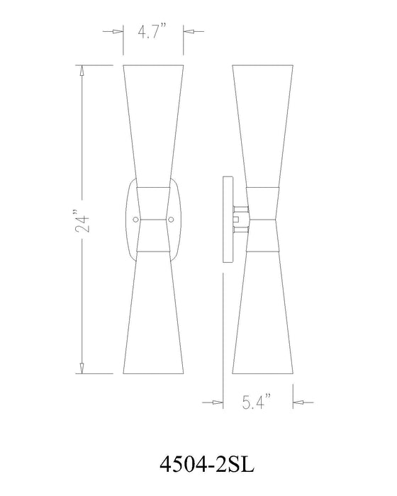 Wall Sconce Z-Lite 4504-2SL-BN Brushed Nickel Emrys 2 Light Wall Sconce Z-Lite