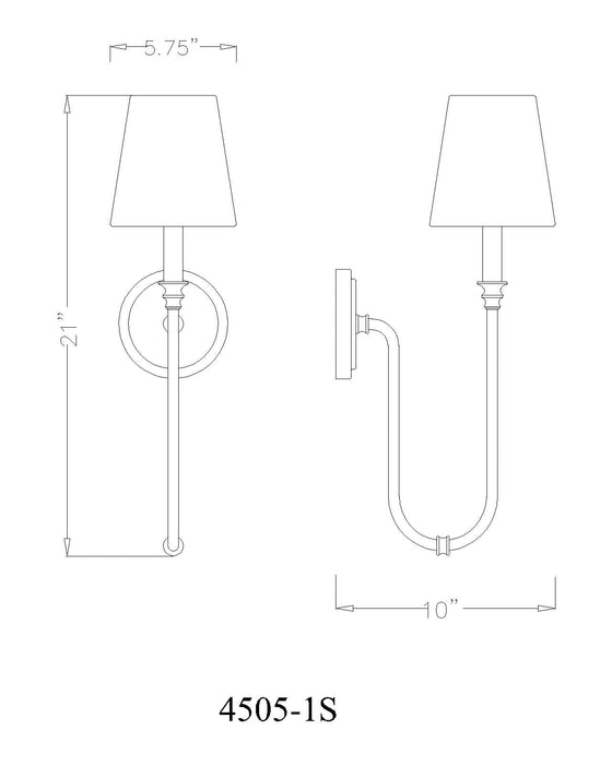 Wall Sconce Z-Lite 4505-1S-MB Matte Black Jisele 1 Light Wall Sconce Z-Lite