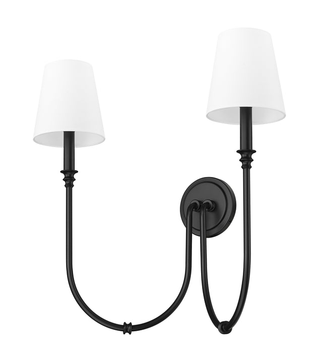 Wall Sconce Z-Lite 4505-2S-MB Matte Black Jisele 2 Light Wall Sconce Z-Lite