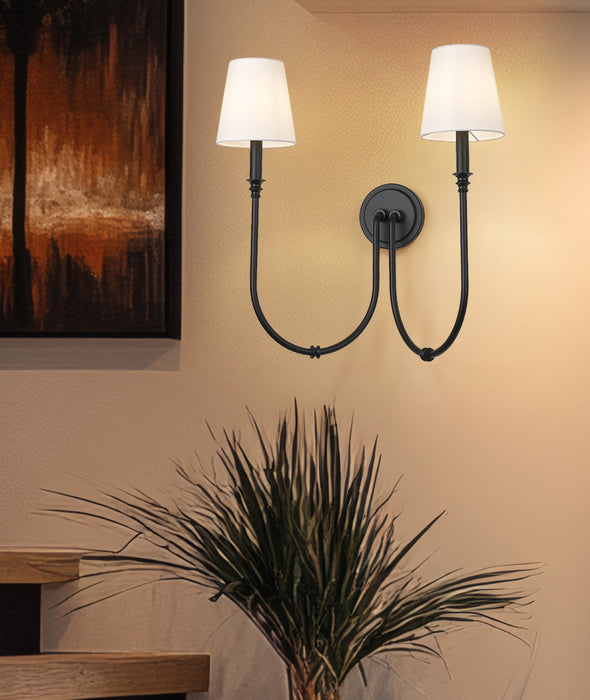 Wall Sconce Z-Lite 4505-2S-MB Matte Black Jisele 2 Light Wall Sconce Z-Lite