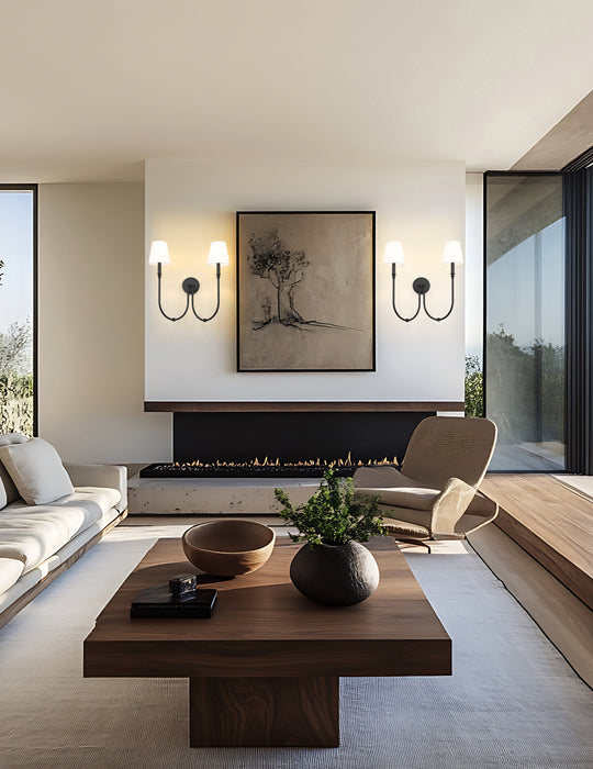 Wall Sconce Z-Lite 4505-2S-MB Matte Black Jisele 2 Light Wall Sconce Z-Lite