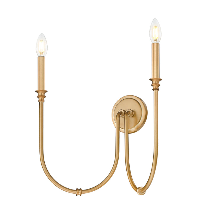 Wall Sconce Z-Lite 4505-2S-RB Rubbed Brass Jisele 2 Light Wall Sconce Z-Lite