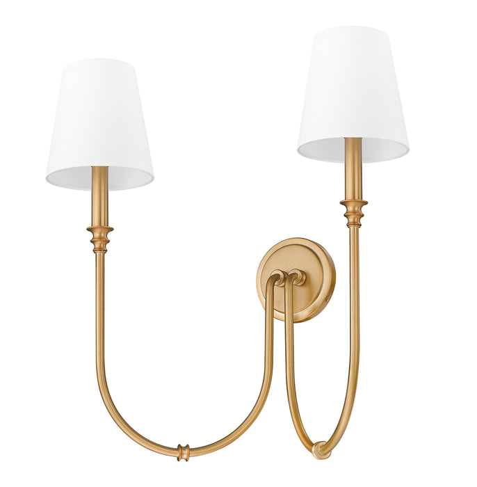 Wall Sconce Z-Lite 4505-2S-RB Rubbed Brass Jisele 2 Light Wall Sconce Z-Lite