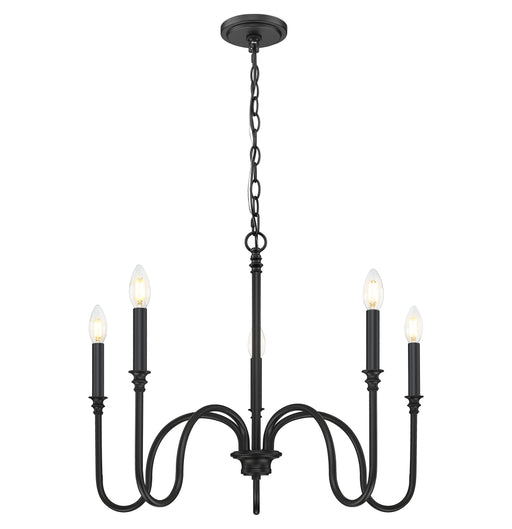 Chandelier Z-Lite 4505-5MB Matte Black Jisele 5 Light Chandelier Z-Lite