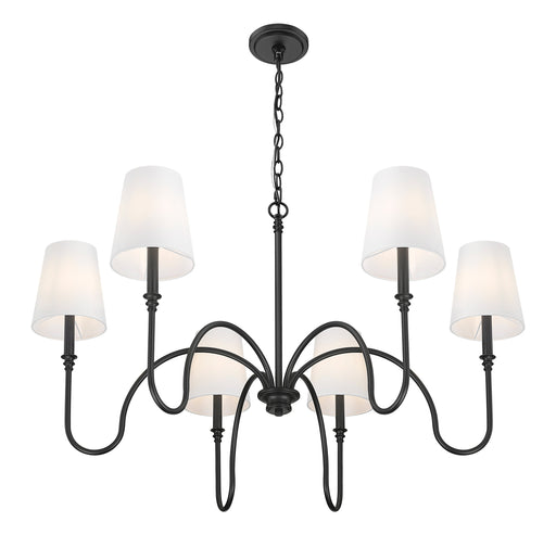 Chandelier Z-Lite 4505-6MB Matte Black Jisele 6 Light Chandelier Z-Lite