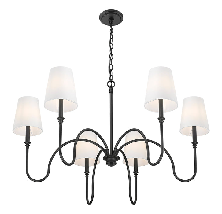 Chandelier Z-Lite 4505-6MB Matte Black Jisele 6 Light Chandelier Z-Lite