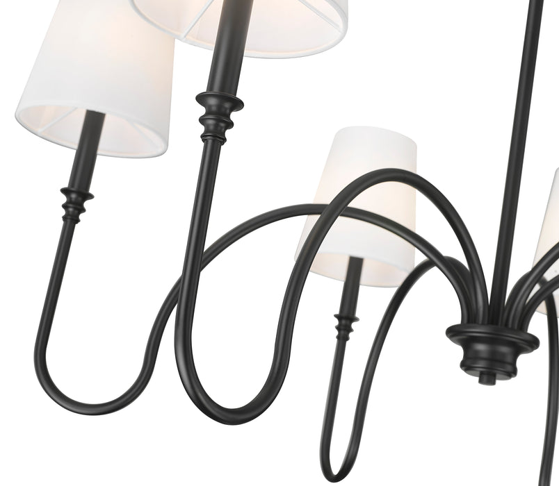 Chandelier Z-Lite 4505-6MB Matte Black Jisele 6 Light Chandelier Z-Lite