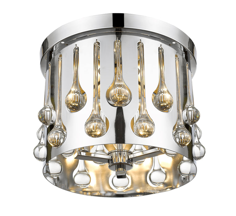 Flush Mount Z-Lite 453RF13CH Chrome Oberon 3 Light Flush Mount Z-Lite