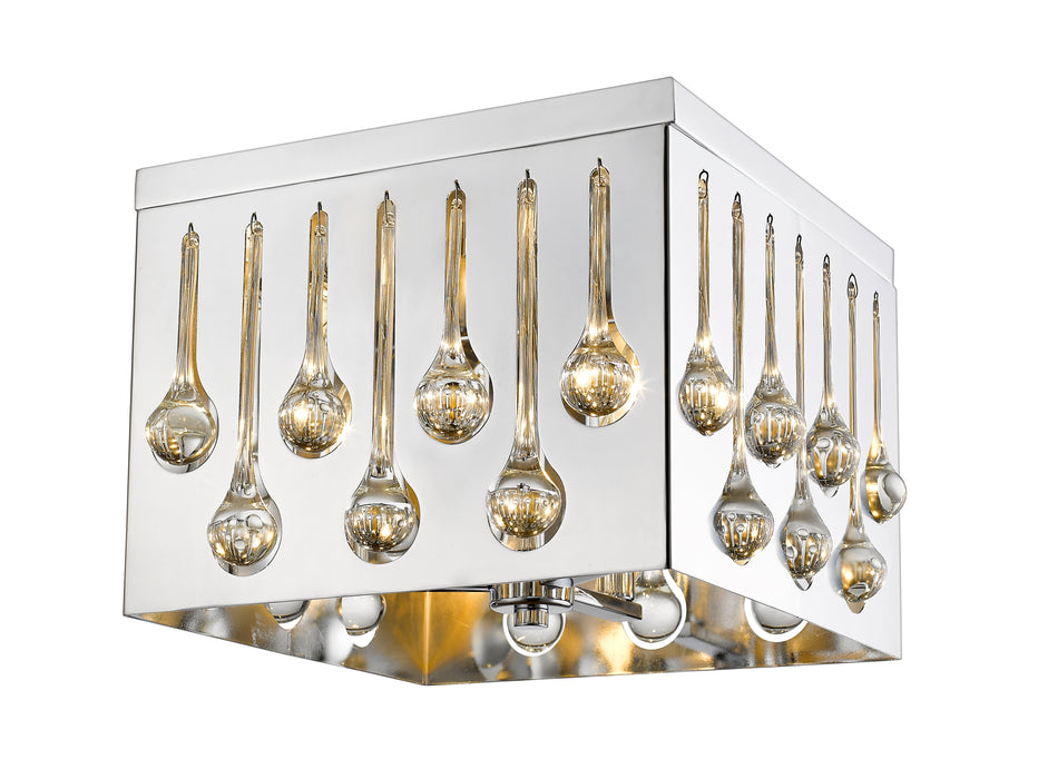Flush Mount Z-Lite 453SQF13CH Chrome Oberon 4 Light Flush Mount Z-Lite