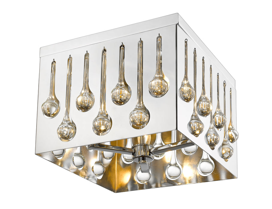 Flush Mount Z-Lite 453SQF13CH Chrome Oberon 4 Light Flush Mount Z-Lite