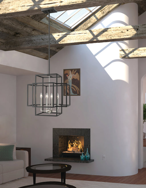 Chandelier Z-Lite 454-18BK-BN Black + Brushed Nickel Titania 4 Light Chandelier Z-Lite