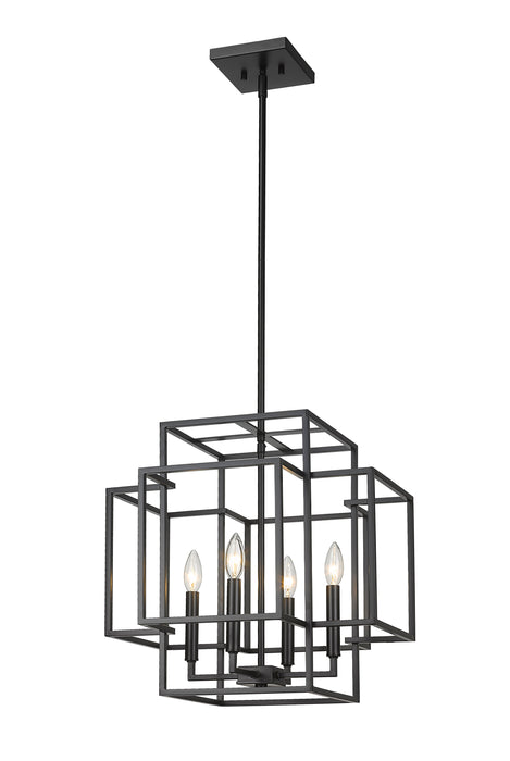 Chandelier Z-Lite 454-18MB Matte Black Titania 4 Light Chandelier Z-Lite
