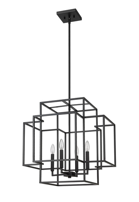 Chandelier Z-Lite 454-22MB Matte Black Titania 4 Light Chandelier Z-Lite