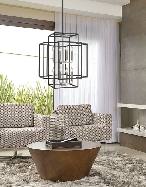 Chandelier Z-Lite 454-28BK-BN Black + Brushed Nickel Titania 8 Light Chandelier Z-Lite