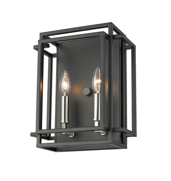 Wall Sconce Z-Lite 454-2S-BK-BN Black + Brushed Nickel Titania 2 Light Wall Sconce Z-Lite