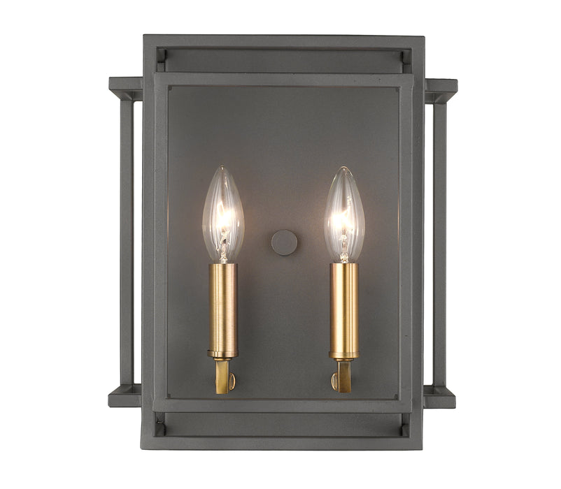 Wall Sconce Z-Lite 454-2S-BRZ-OBR Bronze + Olde Brass Titania 2 Light Wall Sconce Z-Lite
