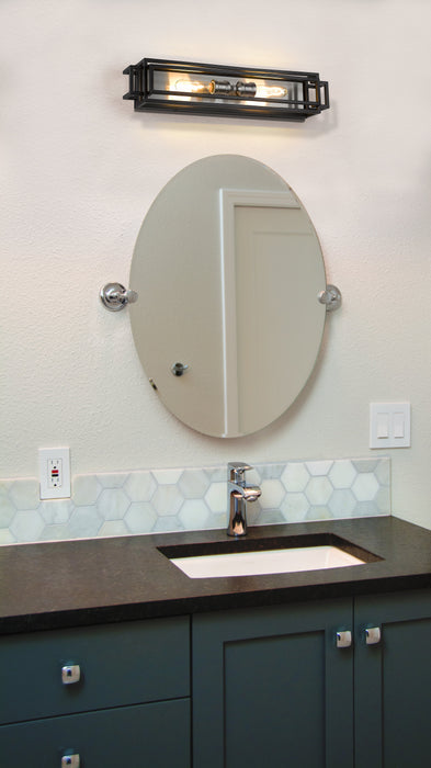 Vanity Z-Lite 454-2V-BK-BN Black + Brushed Nickel Titania 2 Light Vanity Z-Lite