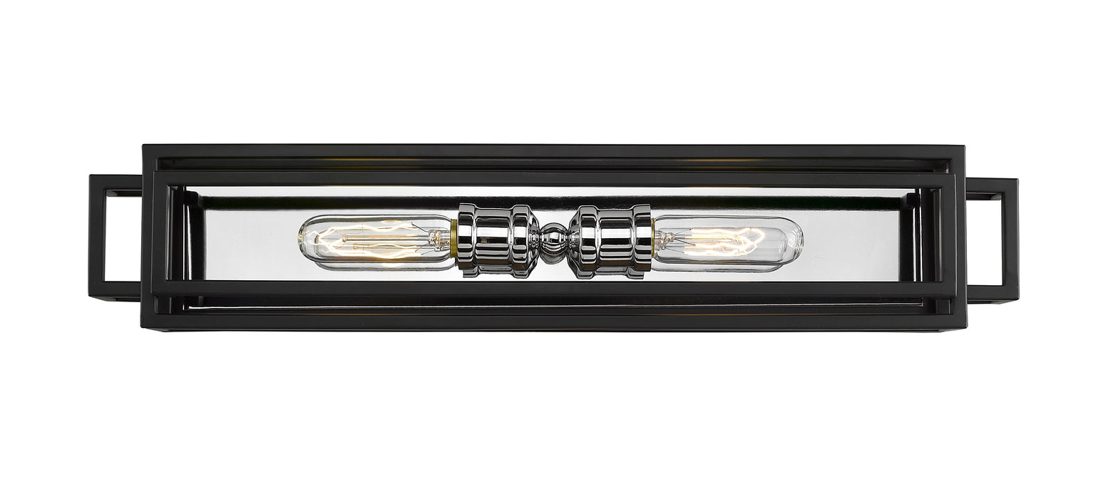 Vanity Z-Lite 454-2V-BK-CH Black + Chrome Titania 2 Light Vanity Z-Lite