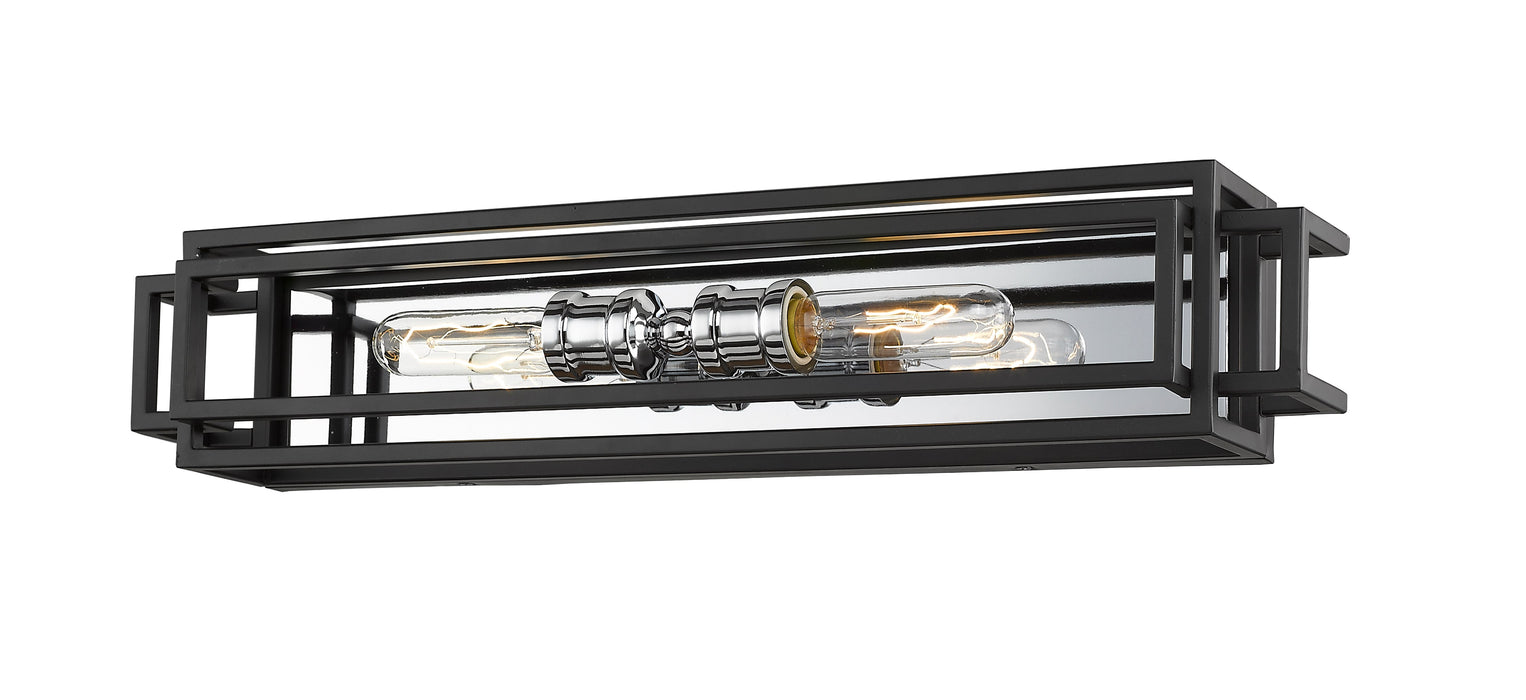 Vanity Z-Lite 454-2V-BK-CH Black + Chrome Titania 2 Light Vanity Z-Lite