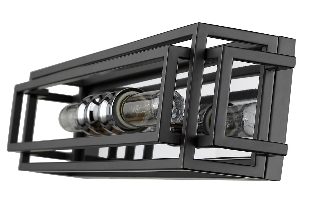 Vanity Z-Lite 454-2V-BK-CH Black + Chrome Titania 2 Light Vanity Z-Lite