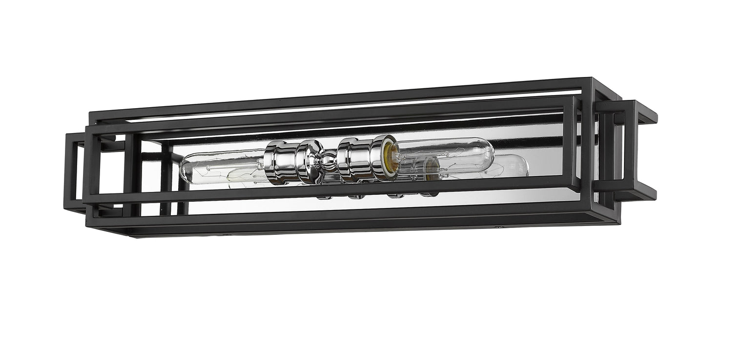 Vanity Z-Lite 454-2V-BK-CH Black + Chrome Titania 2 Light Vanity Z-Lite