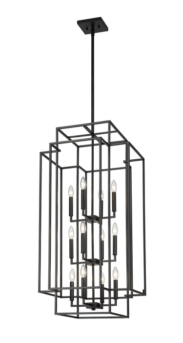 Chandelier Z-Lite 454-42MB Matte Black Titania 12 Light Chandelier Z-Lite