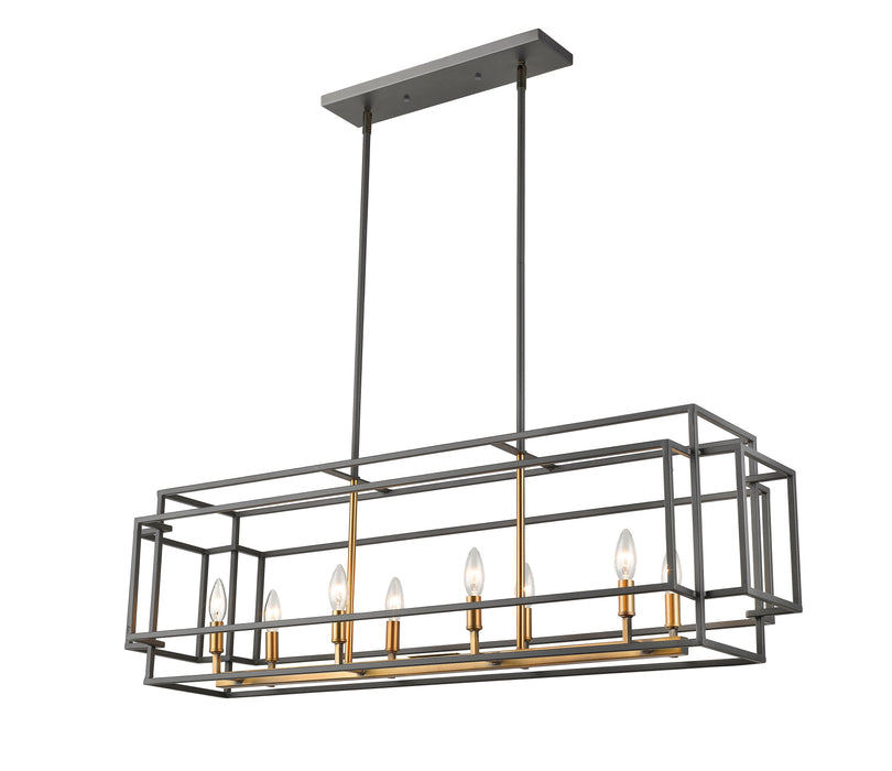 Linear Chandelier Z-Lite 454-44L-BRZ-OBR Bronze + Olde Brass Titania 8 Light Linear Chandelier Z-Lite