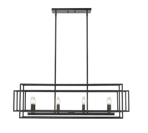 Linear Chandelier Z-Lite 454-44L-MB Matte Black Titania 8 Light Linear Chandelier Z-Lite