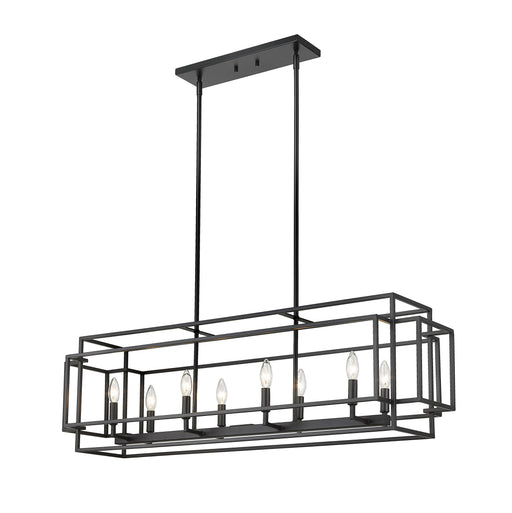 Linear Chandelier Z-Lite 454-44L-MB Matte Black Titania 8 Light Linear Chandelier Z-Lite