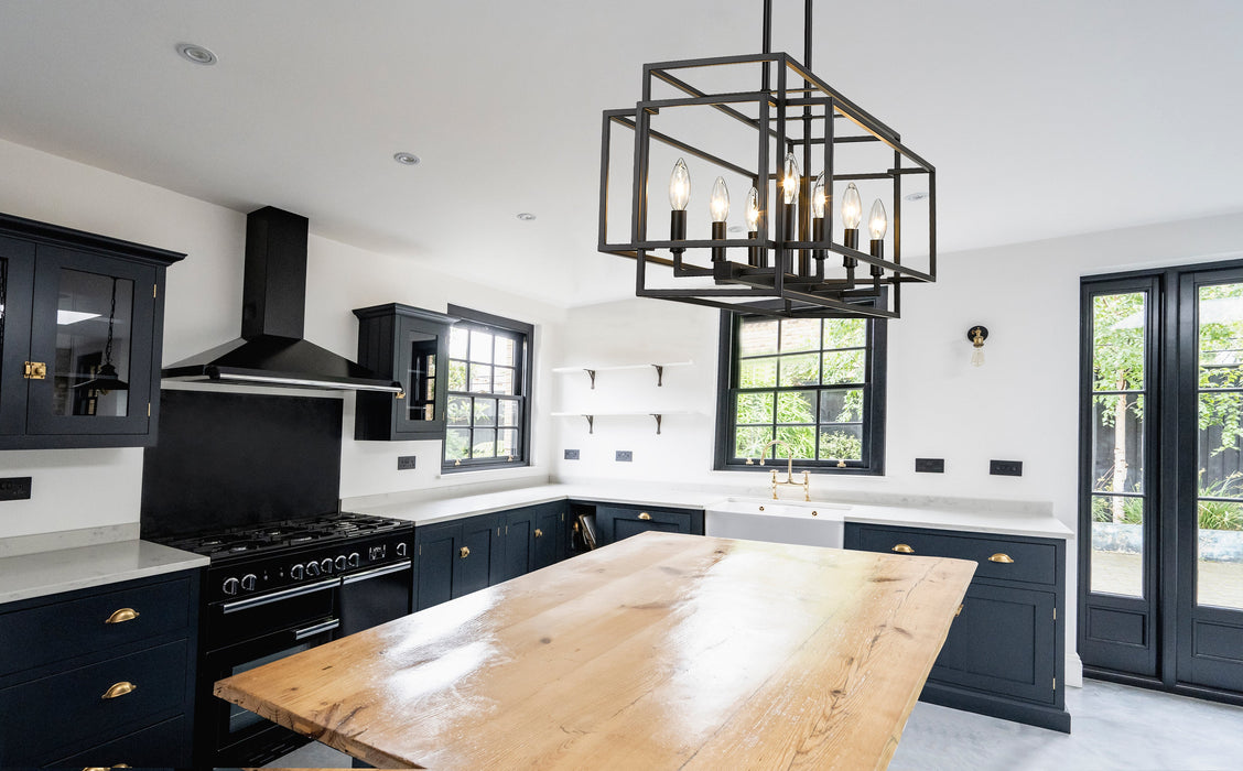 Linear Chandelier Z-Lite 454-44L-MB Matte Black Titania 8 Light Linear Chandelier Z-Lite