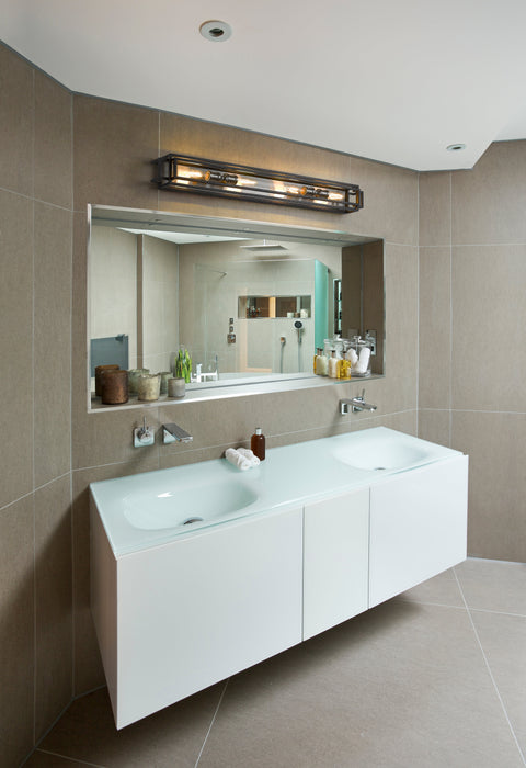 Vanity Z-Lite 454-4V-BK-BN Black + Brushed Nickel Titania 4 Light Vanity Z-Lite