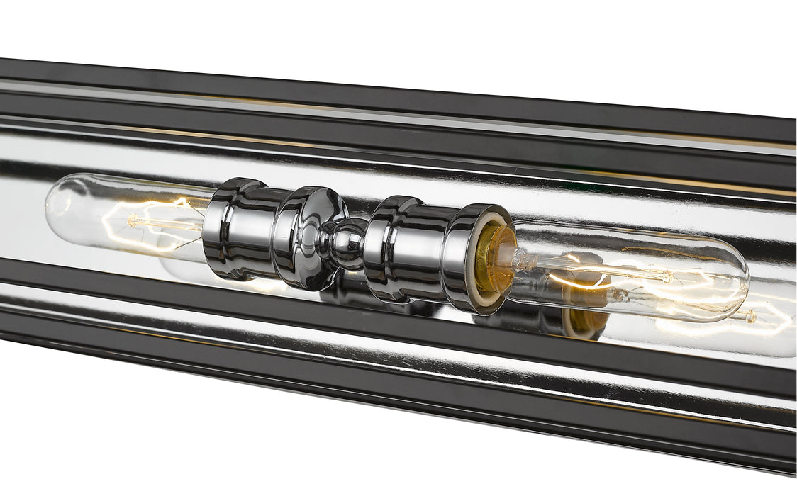 Vanity Z-Lite 454-4V-BK-CH Black + Chrome Titania 4 Light Vanity Z-Lite