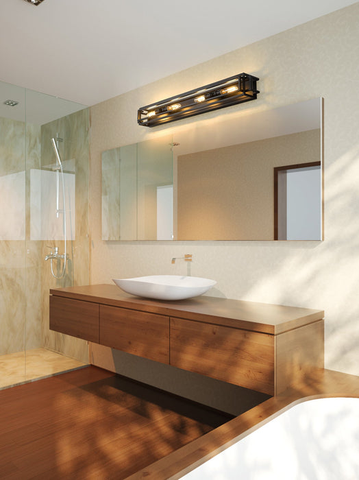 Vanity Z-Lite 454-4V-MB Matte Black Titania 4 Light Vanity Z-Lite