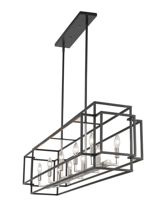Linear Chandelier Z-Lite 454-54L-BK-BN Black + Brushed Nickel Titania 10 Light Linear Chandelier Z-Lite